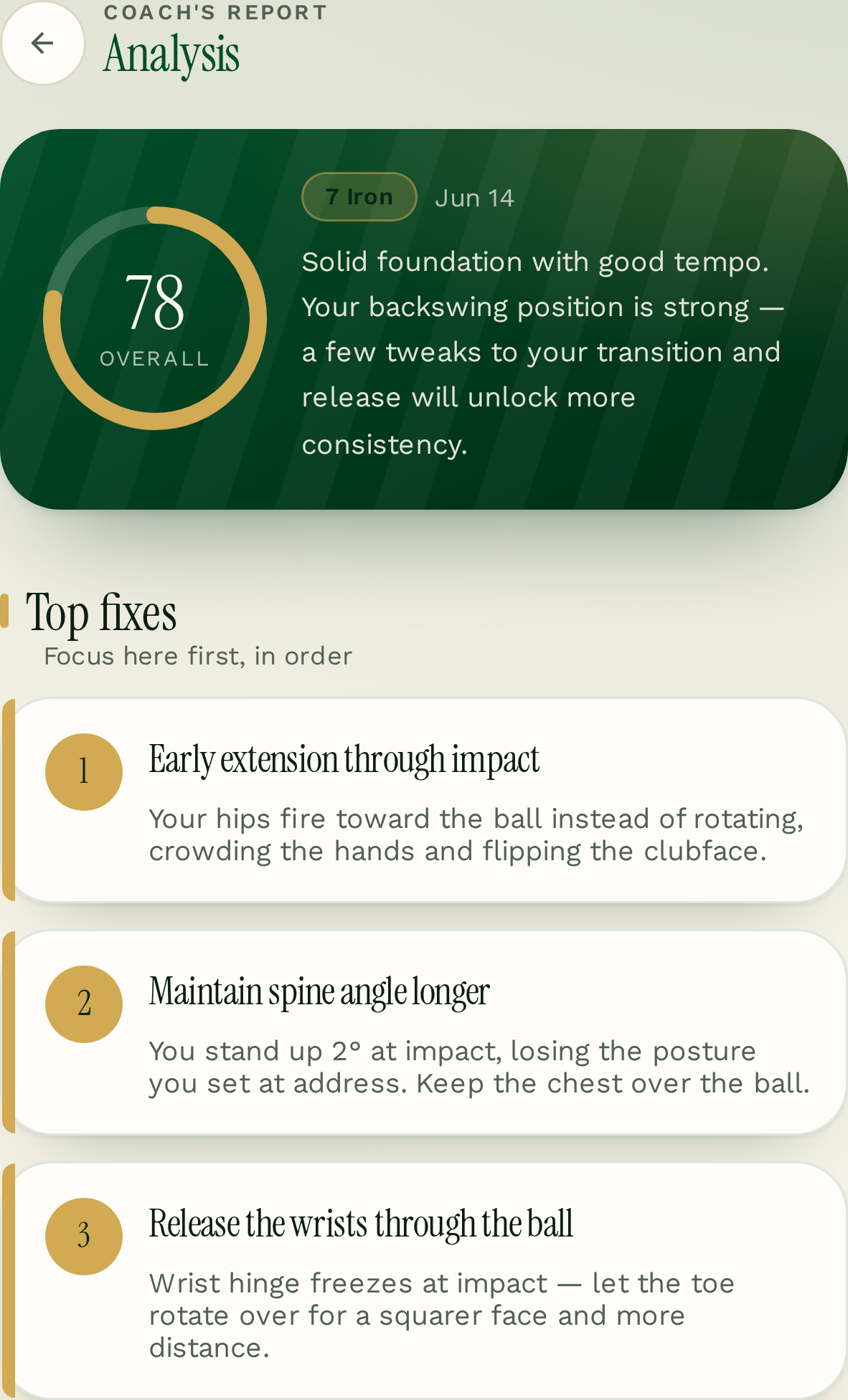 Mashy swing analysis — Score & top fixes